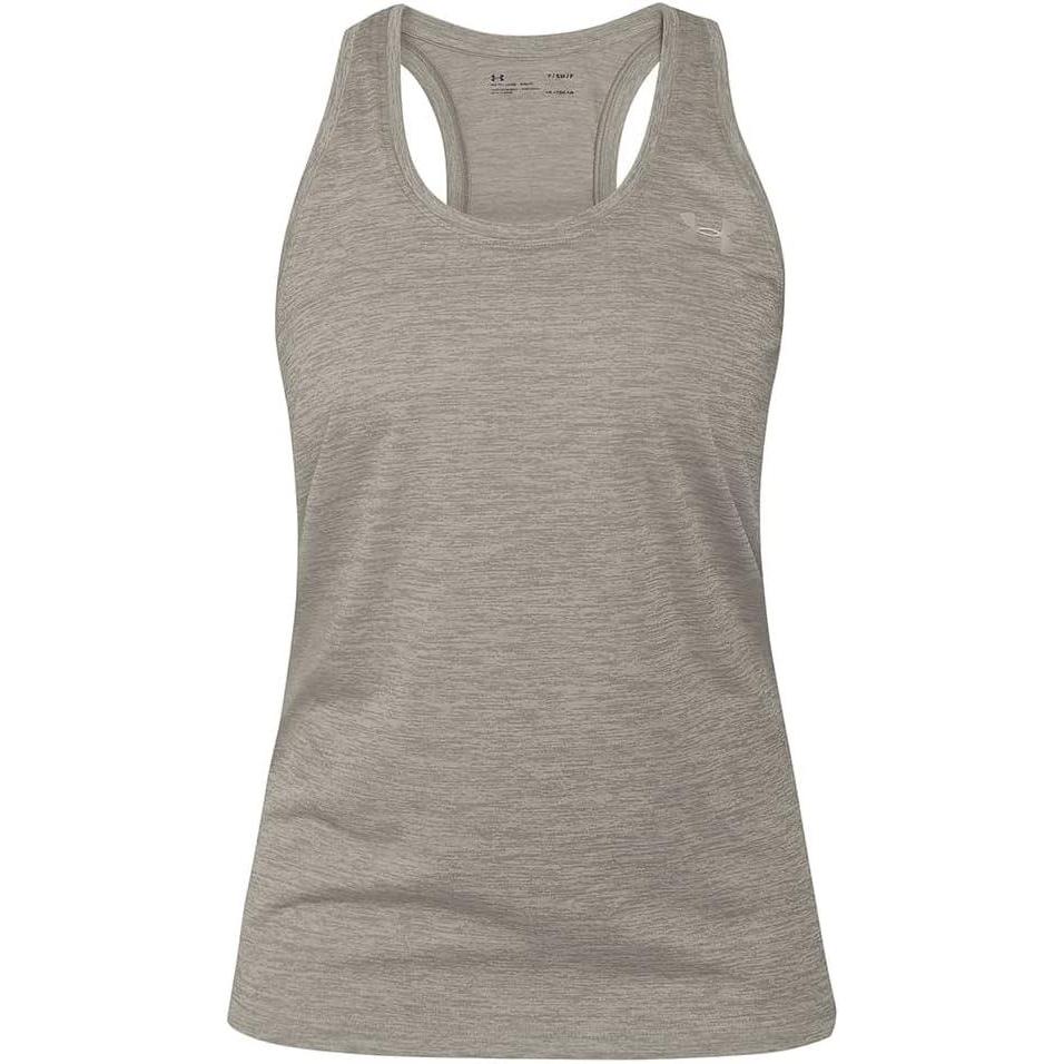 image:imageUnder Armour Womens Tech Twist Tank Top558 Tin Ghost Gray Metallic Silver