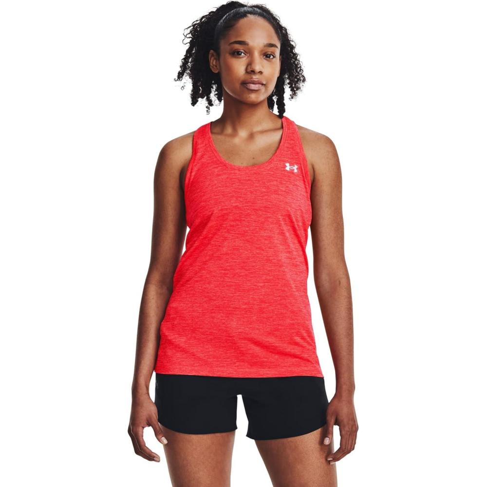 image:imageUnder Armour Womens Tech Twist Tank Top628 Beta Pomegranate Metallic Silver