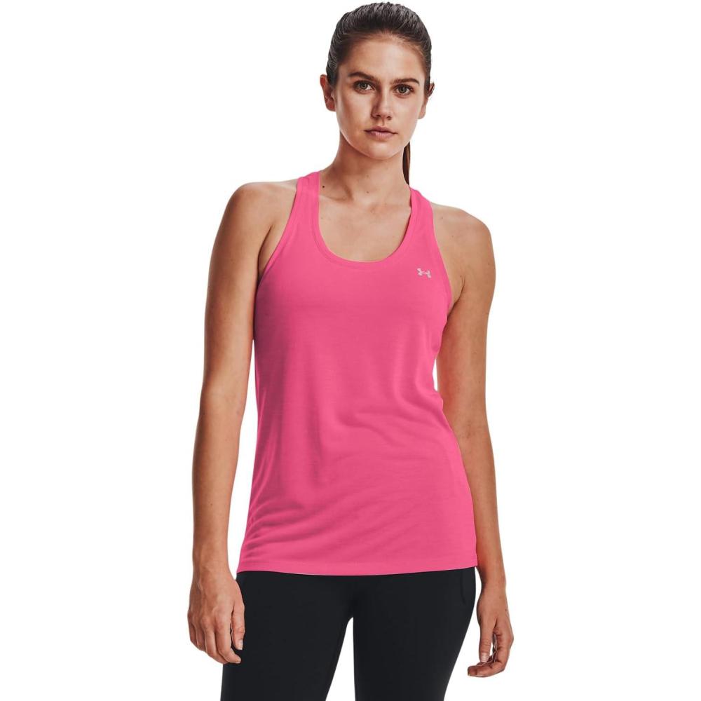 image:imageUnder Armour Womens Tech Twist Tank Top640 Pink Punk White Metallic Silver