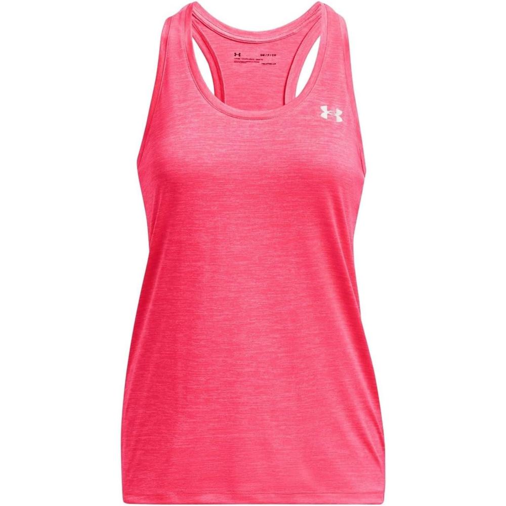 image:imageUnder Armour Womens Tech Twist Tank Top684 Pink Shock White Metallic Silver