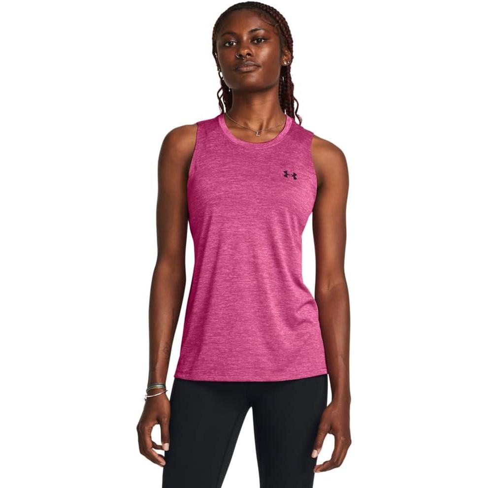 image:imageUnder Armour Womens Tech Twist Tank Top686 Astro Pink Pink Edge Black