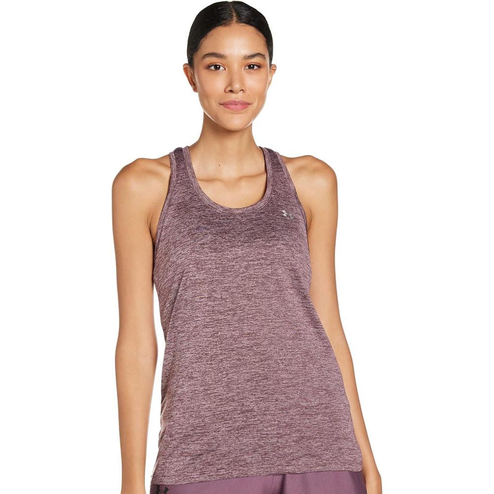 image:imageUnder Armour Womens Tech Twist Tank TopAsh Plum 554Metallic Silver