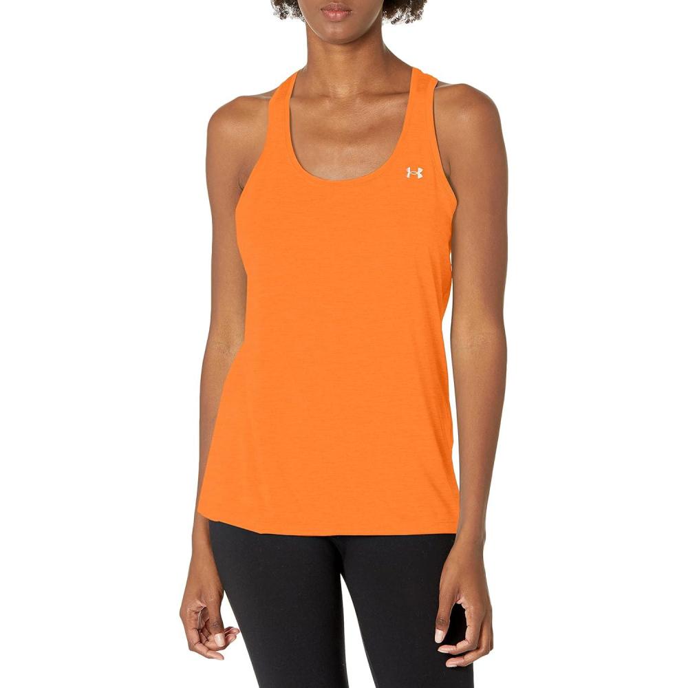 image:imageUnder Armour Womens Tech Twist Tank TopBlaze Orange 825Metallic Silver
