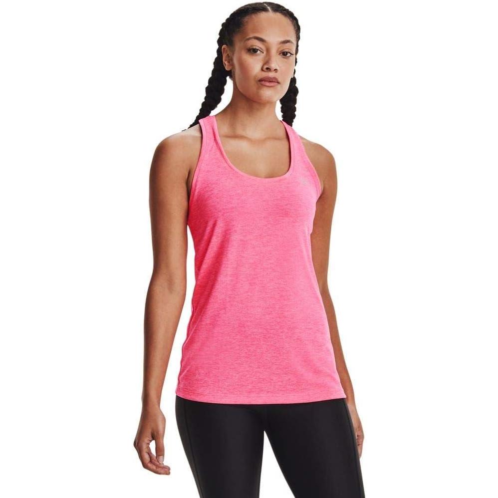 image:imageUnder Armour Womens Tech Twist Tank TopCerise 653Metallic Silver