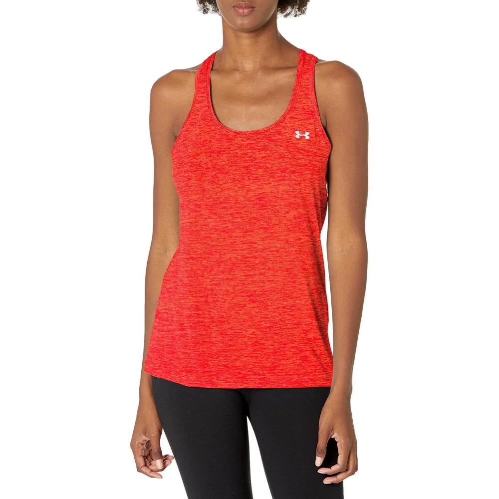 image:imageUnder Armour Womens Tech Twist Tank TopDark Orange 860Metallic Silver