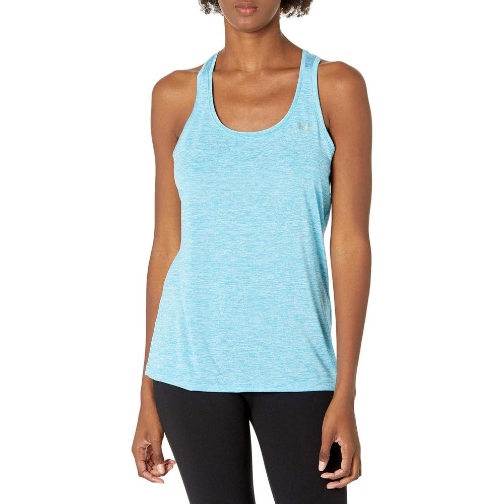 image:imageUnder Armour Womens Tech Twist Tank TopEquator Blue 417Metallic Silver