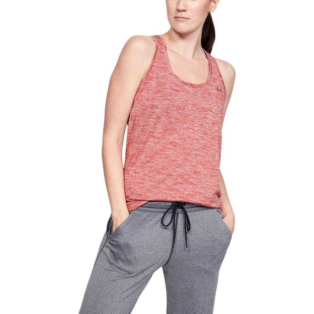 image:imageUnder Armour Womens Tech Twist Tank TopFractal Pink 692Metallic Silver
