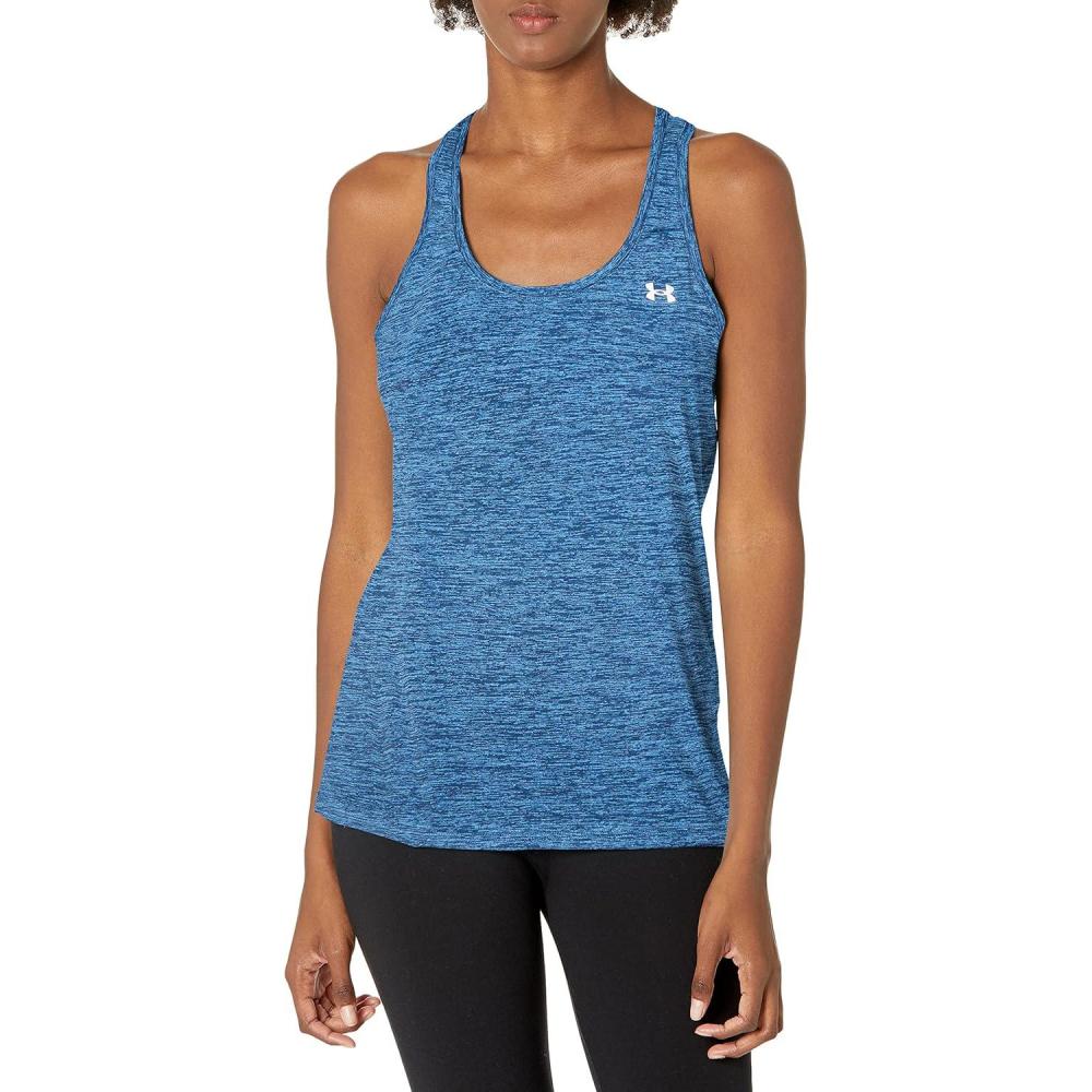 image:imageUnder Armour Womens Tech Twist Tank TopIndigo 405Metallic Silver
