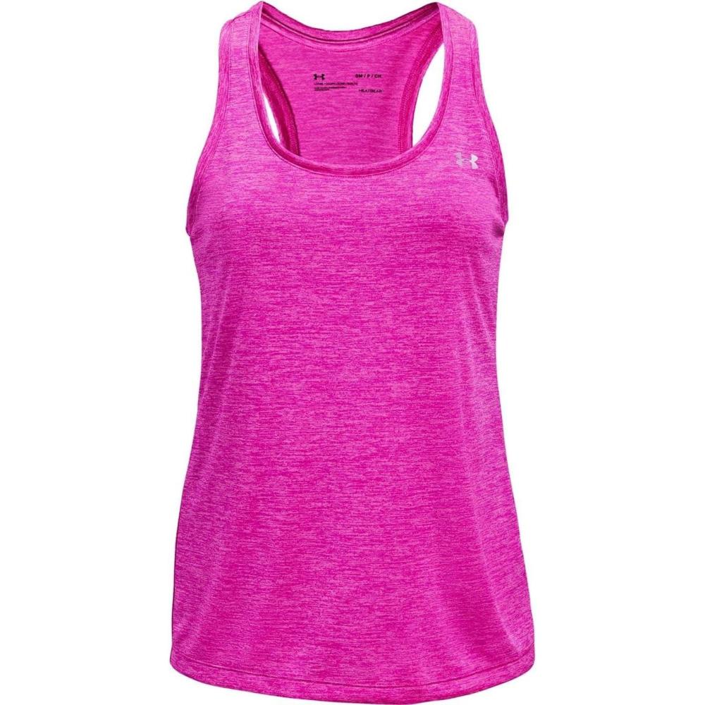 image:imageUnder Armour Womens Tech Twist Tank TopMeteor Pink 660Metallic Silver