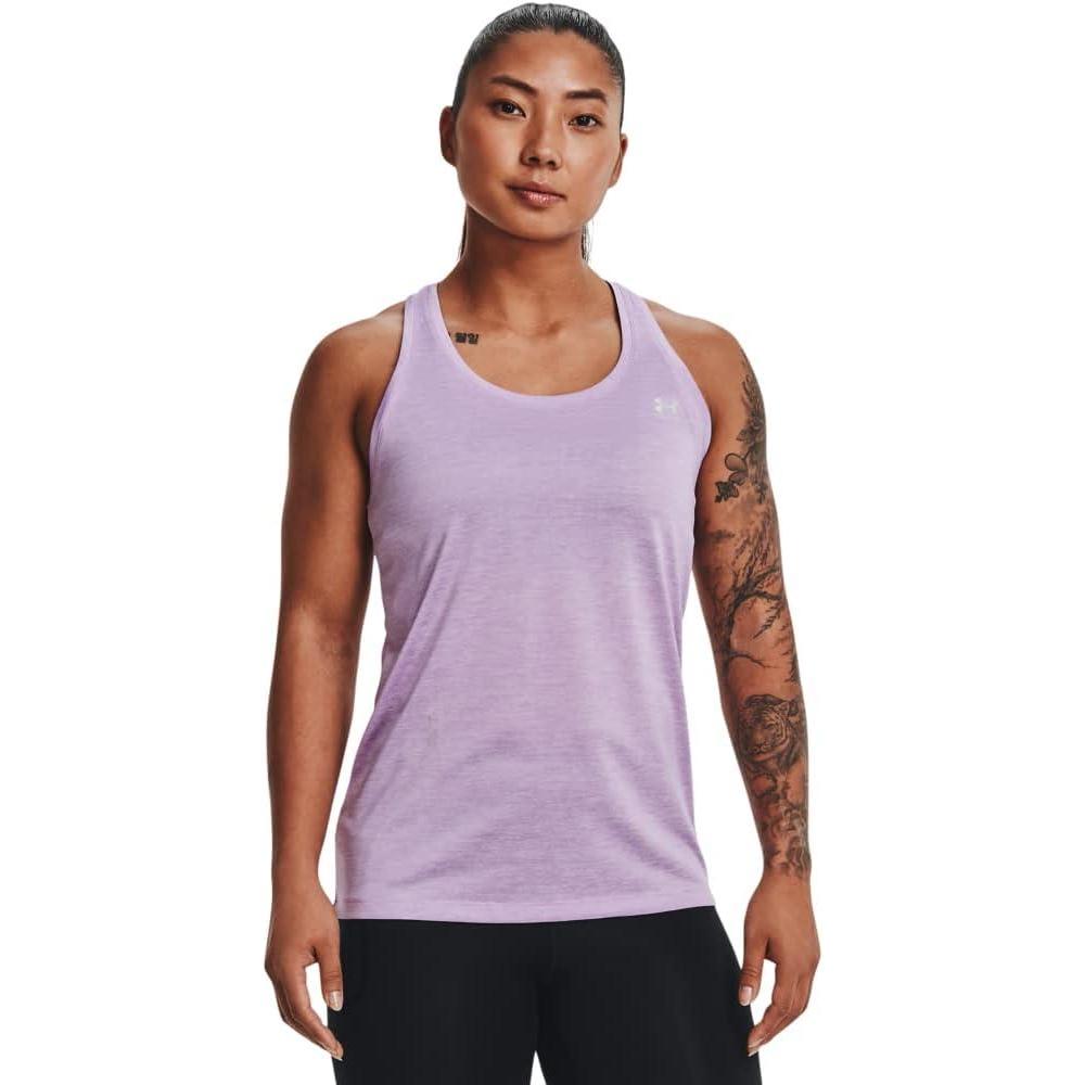 image:imageUnder Armour Womens Tech Twist Tank TopOctane 566Metallic Silver
