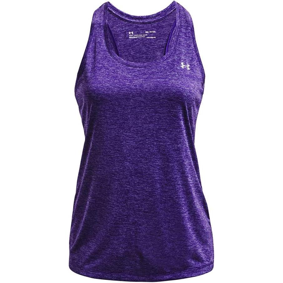 image:imageUnder Armour Womens Tech Twist Tank TopPurple Zest 754Metallic Silver