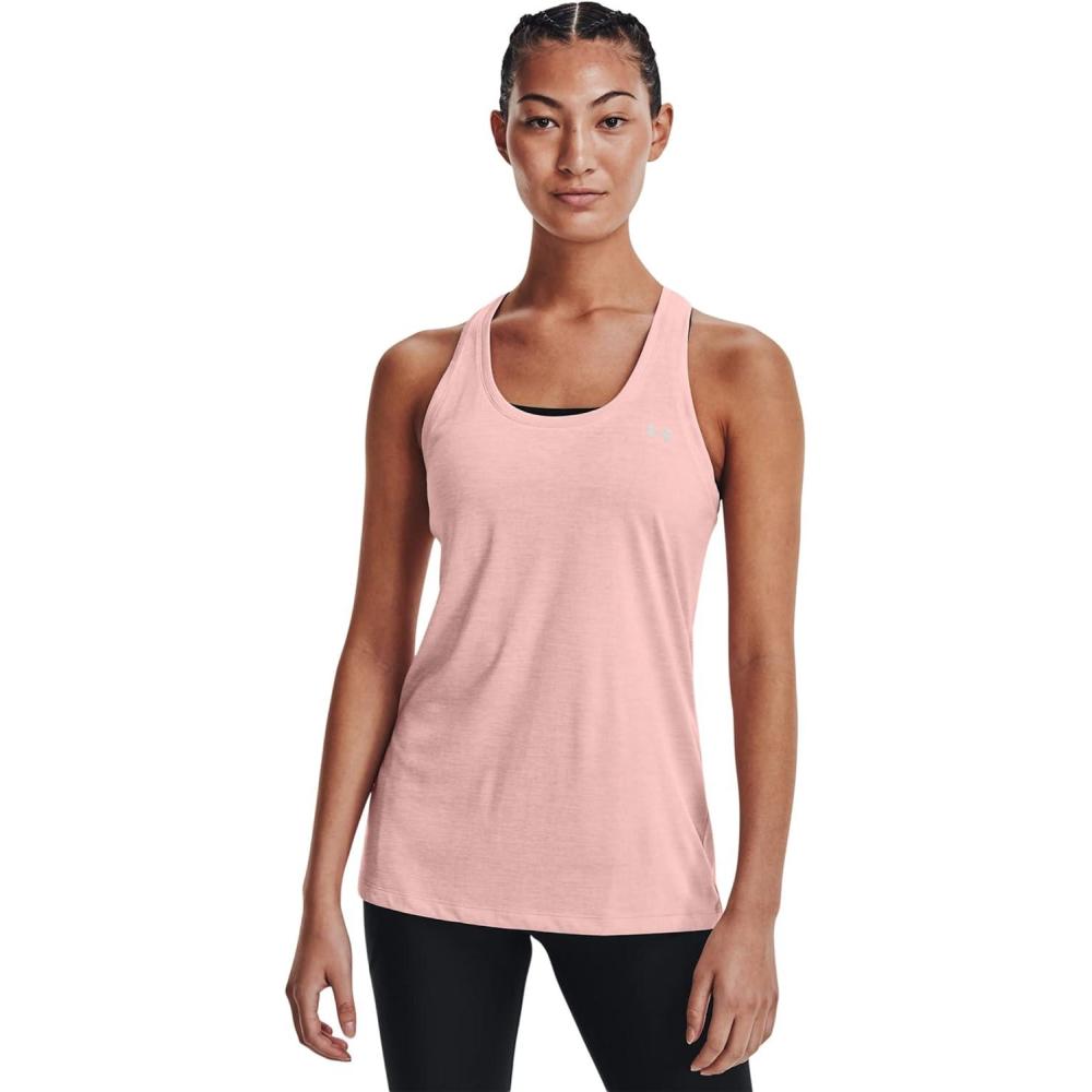 image:imageUnder Armour Womens Tech Twist Tank TopRetro Pink 676Metallic Silver