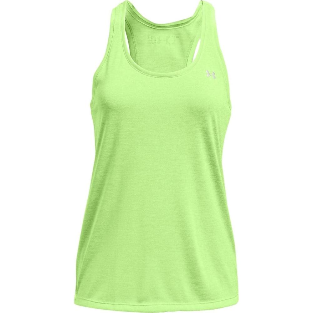 image:imageUnder Armour Womens Tech Twist Tank TopSummer Lime 162Metallic Silver