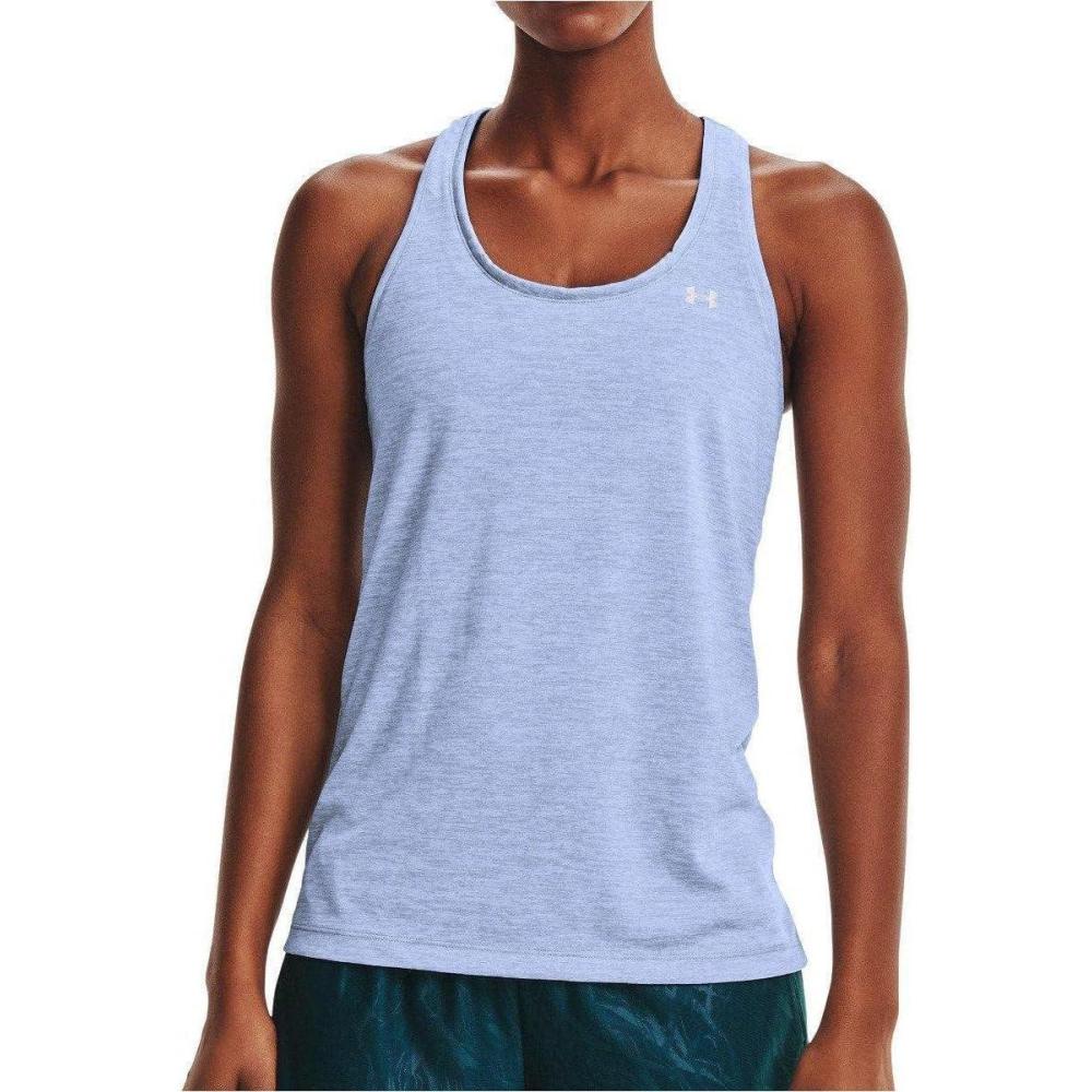 image:imageUnder Armour Womens Tech Twist Tank TopWashed Blue 421Metallic Silver