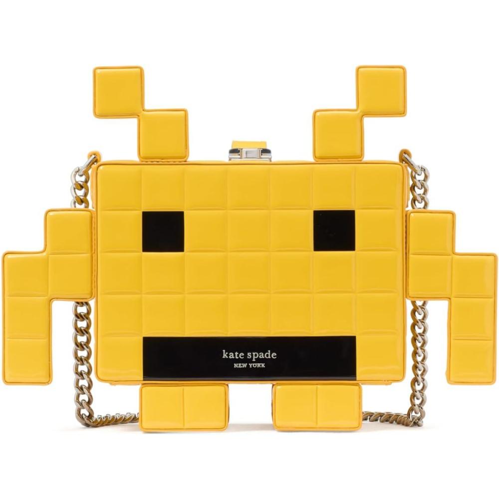 image:imagekate spade new york womens Novelty 3d Crossbody BagYellow Multi Space Invaders Alien