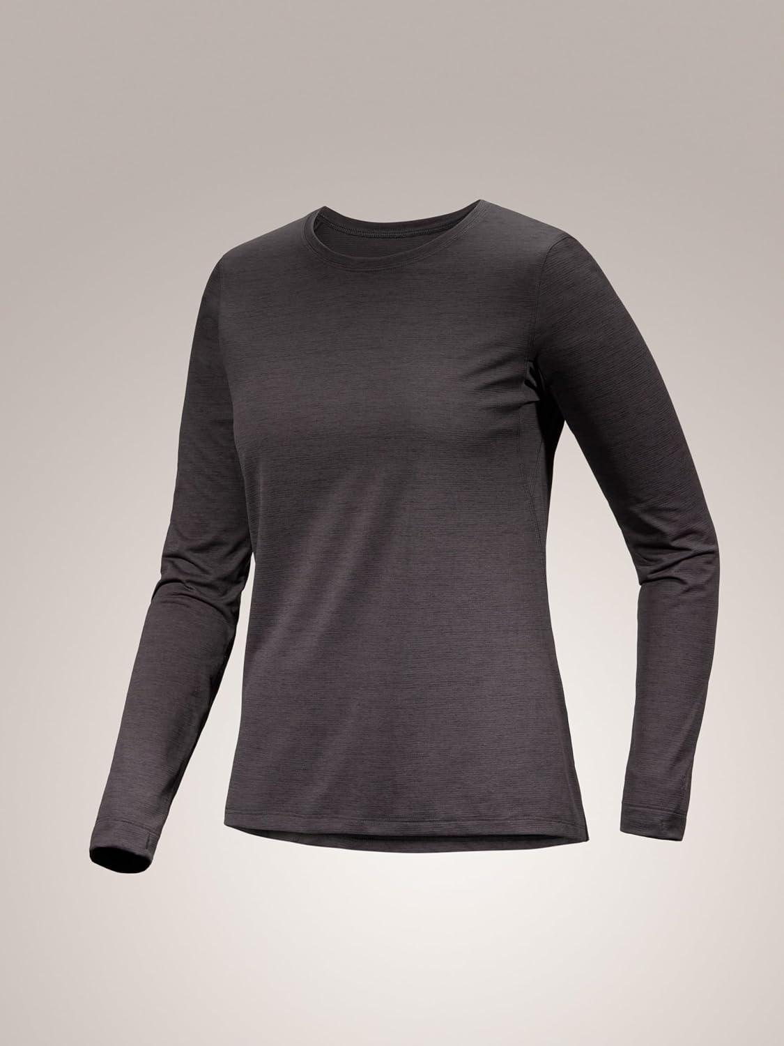 image:imageArcteryx Taema Crew Neck Long Sleeve Shirts for Women Quick Dry Long Sleeve Workout Shirts Hiking Running Fitness TopsBlack Heather