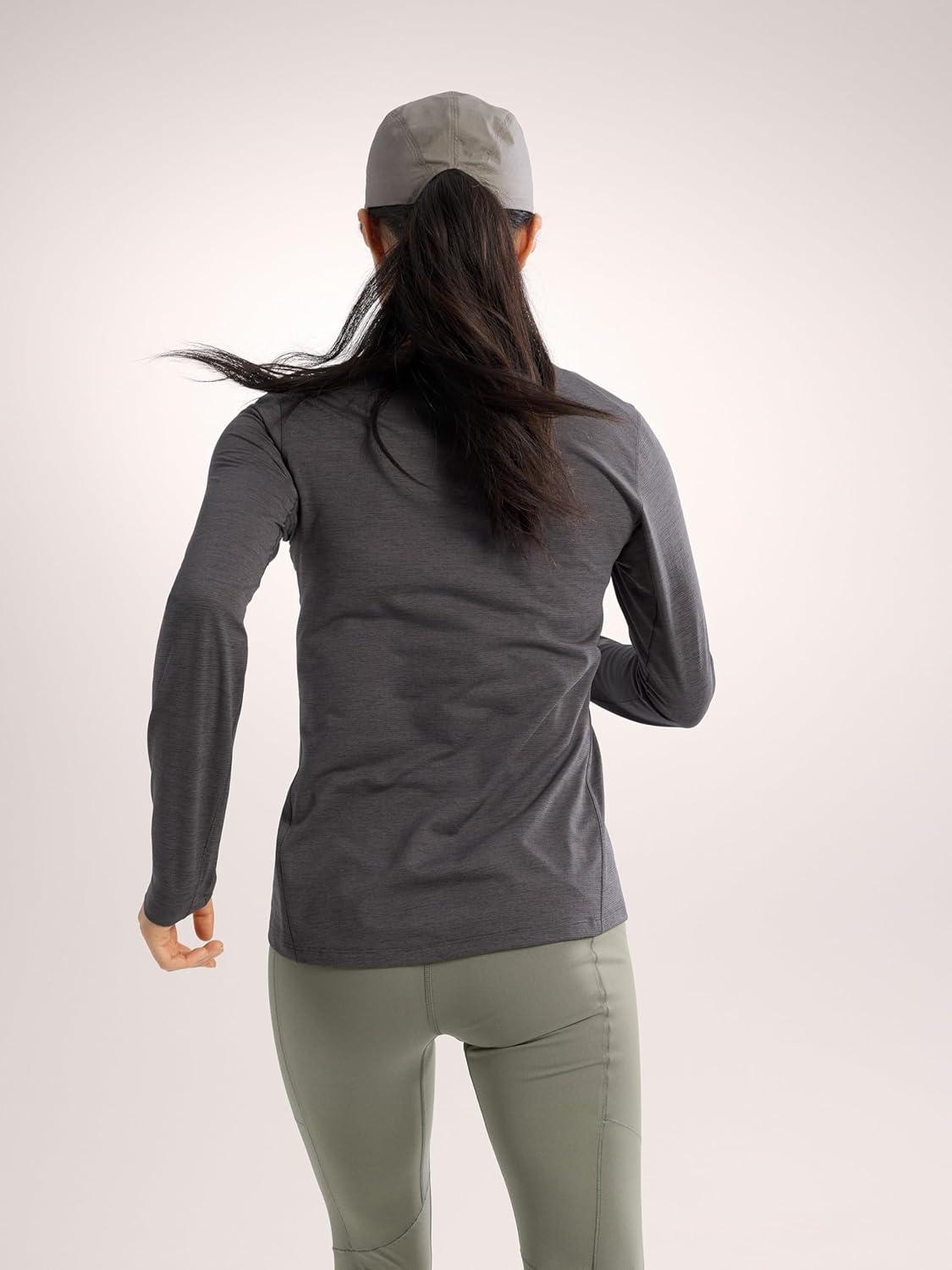 image:imageArcteryx Taema Crew Neck Long Sleeve Shirts for Women Quick Dry Long Sleeve Workout Shirts Hiking Running Fitness TopsBlack Heather