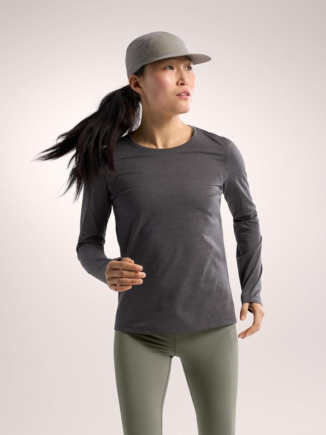image:imageArcteryx Taema Crew Neck Long Sleeve Shirts for Women Quick Dry Long Sleeve Workout Shirts Hiking Running Fitness TopsBlack Heather