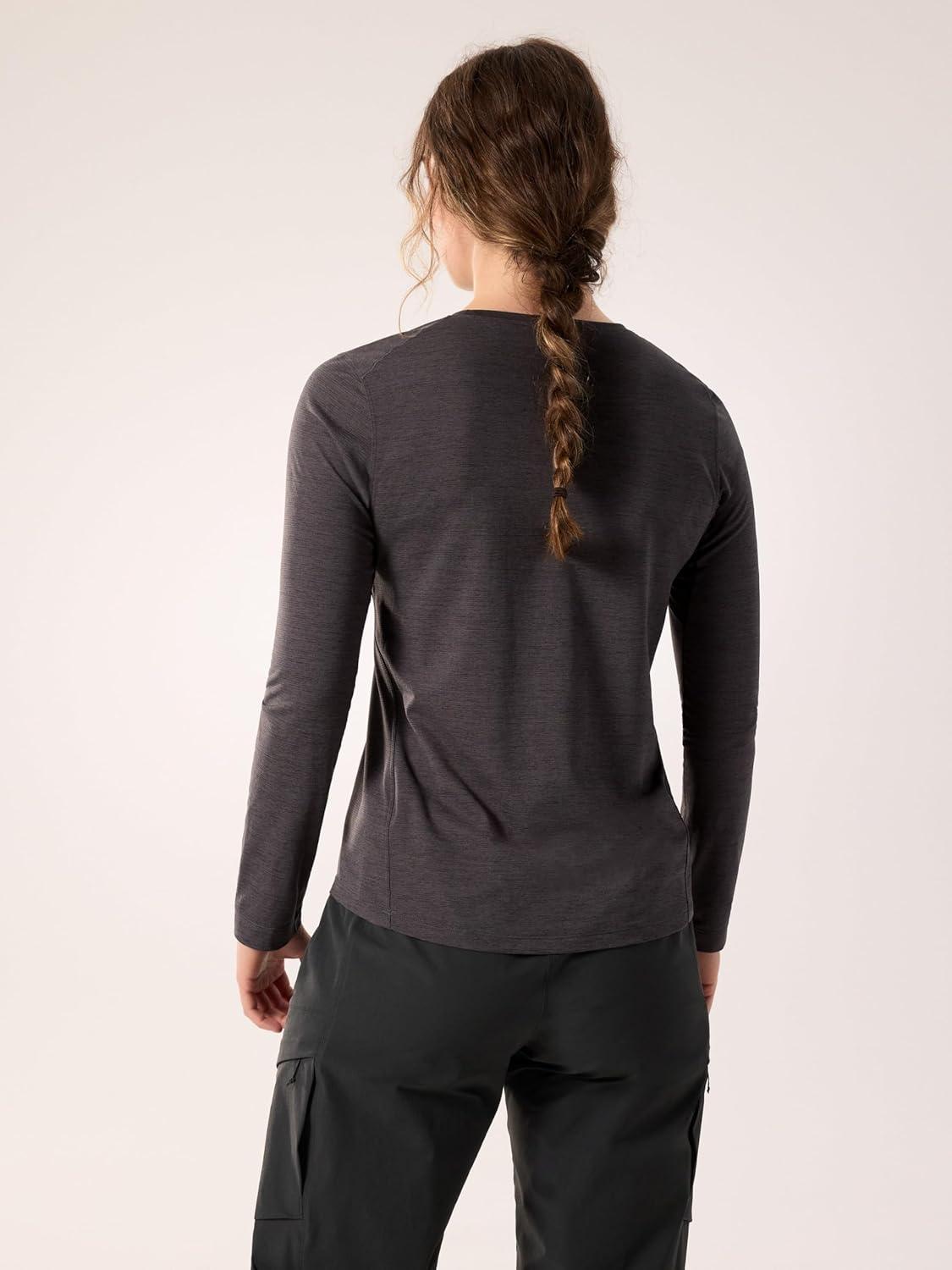 image:imageArcteryx Taema Crew Neck Long Sleeve Shirts for Women Quick Dry Long Sleeve Workout Shirts Hiking Running Fitness TopsBlack Heather
