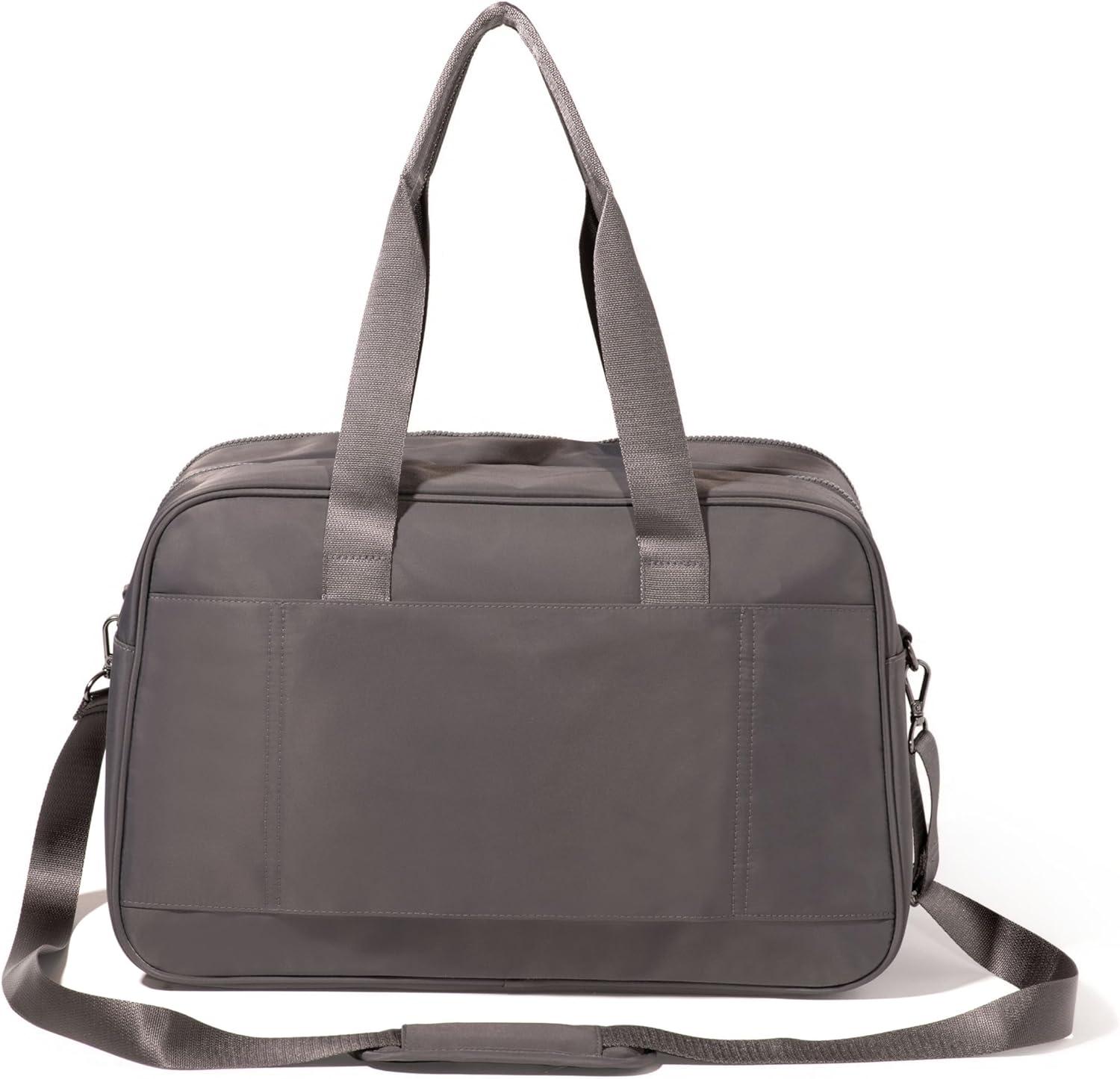 image:imageBaggallini Getaway Split Case Duffel Lightweight 11x17 Inch Overnight Travel Weekender BagSmoke Twill