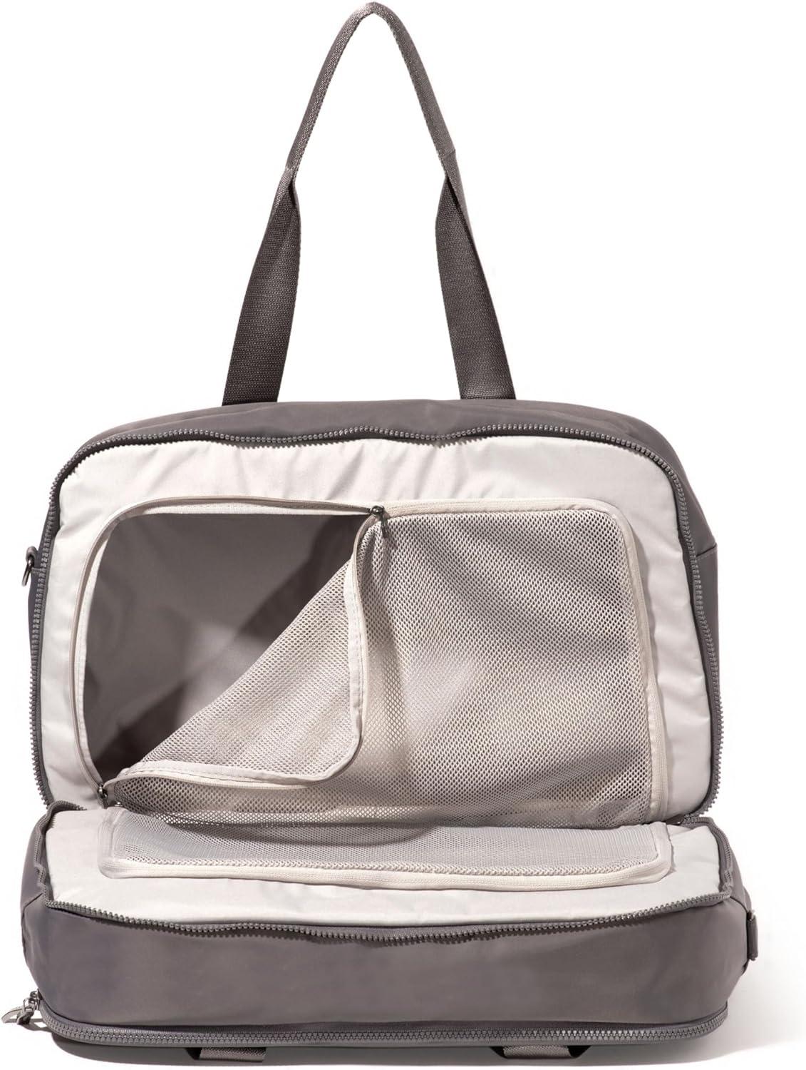 image:imageBaggallini Getaway Split Case Duffel Lightweight 11x17 Inch Overnight Travel Weekender BagSmoke Twill
