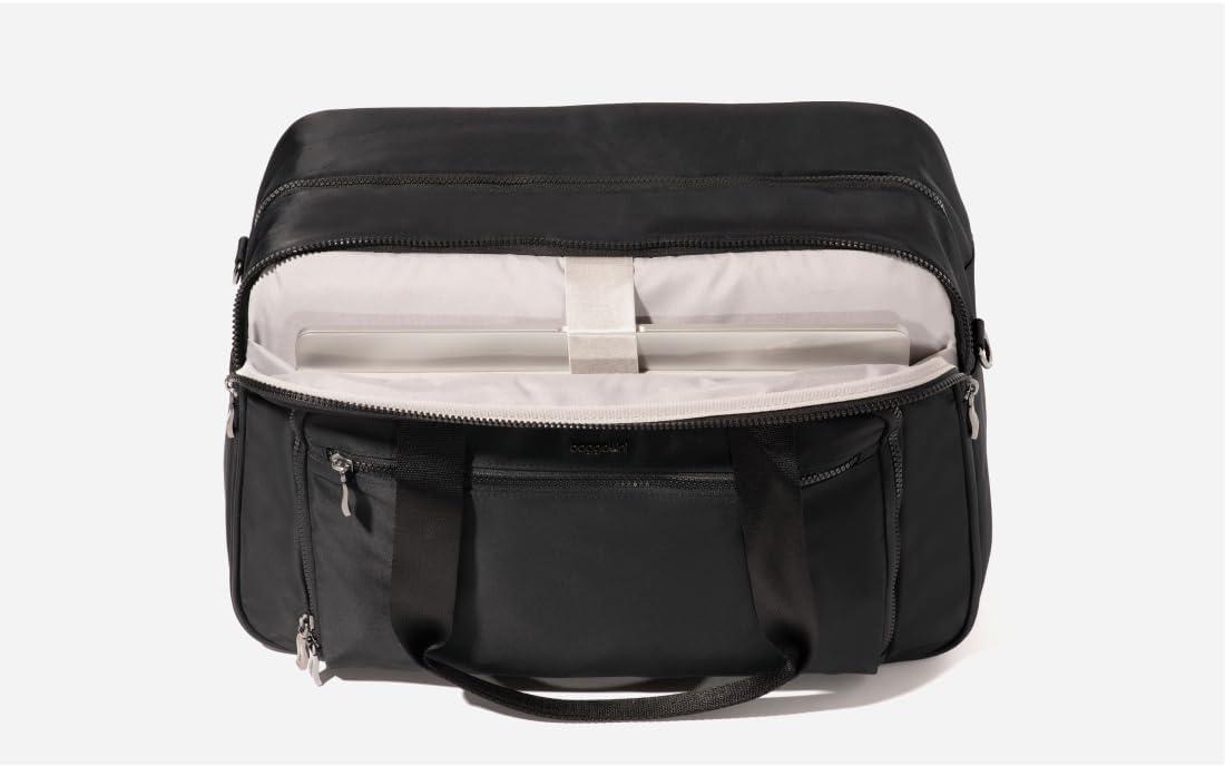 image:imageBaggallini Getaway Split Case Duffel Lightweight 11x17 Inch Overnight Travel Weekender BagSmoke Twill