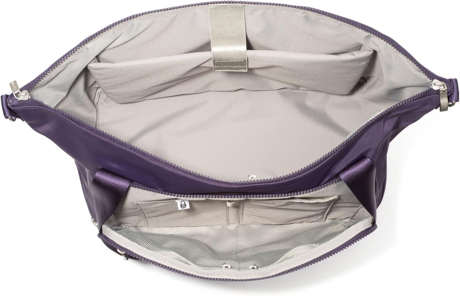 image:imageBaggallini Womens Park Ave Overnight Lightweight 14x20 Travel Essential Weekender Tote BagDeep Grape Twill