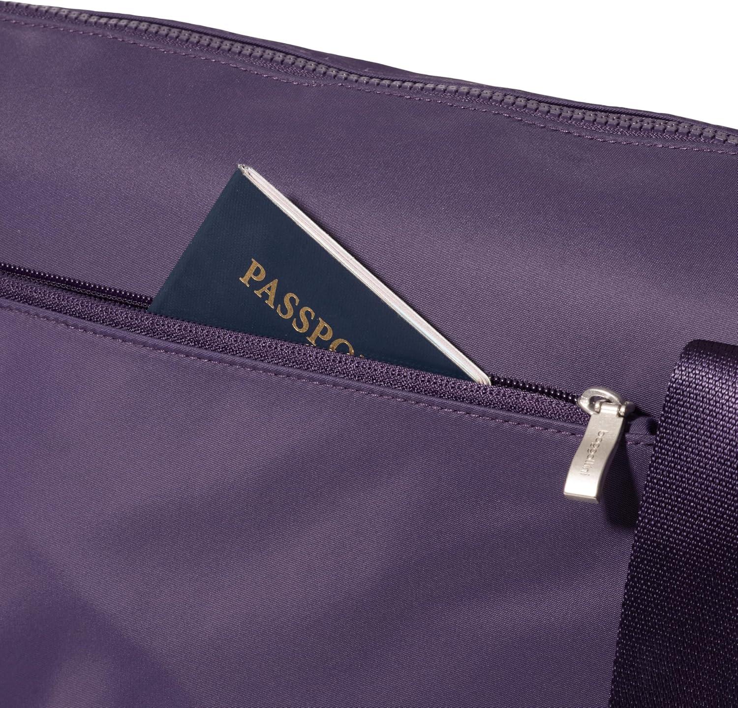 image:imageBaggallini Womens Park Ave Overnight Lightweight 14x20 Travel Essential Weekender Tote BagDeep Grape Twill