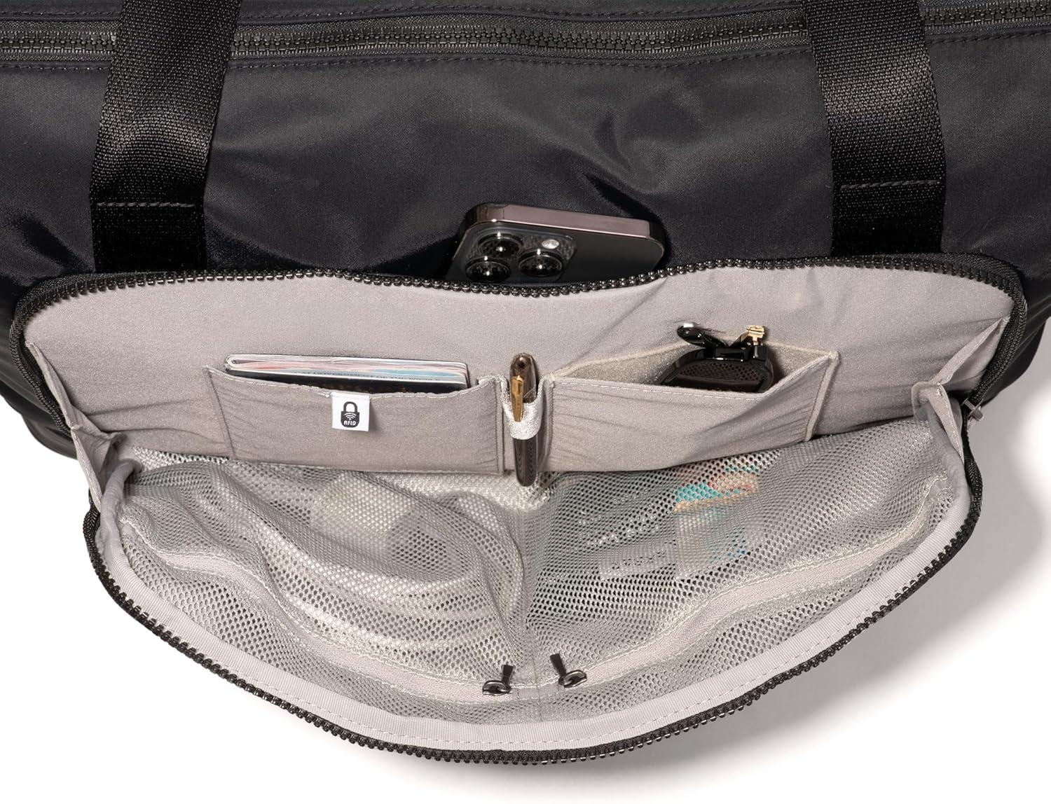 image:imageBaggallini Womens Park Ave Overnight Lightweight 14x20 Travel Essential Weekender Tote BagDeep Grape Twill