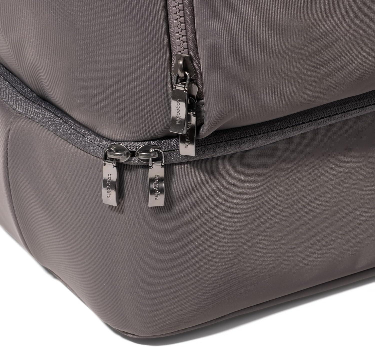 image:imageBaggallini Womens Park Ave Overnight Lightweight 14x20 Travel Essential Weekender Tote BagSmoke Twill