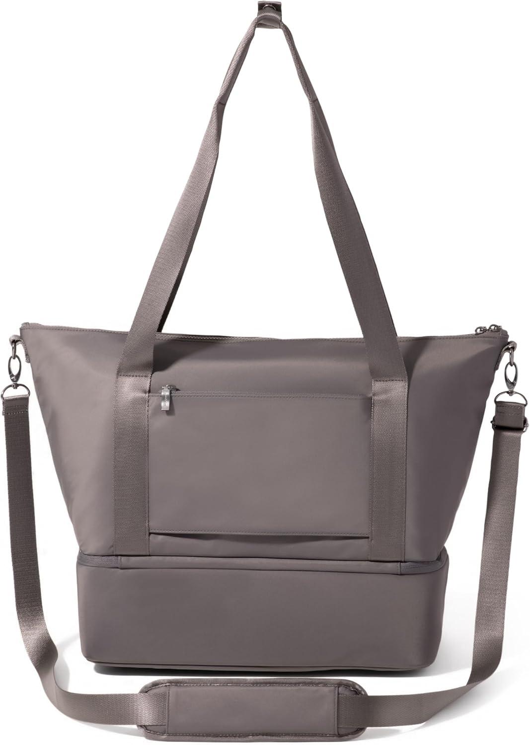 image:imageBaggallini Womens Park Ave Overnight Lightweight 14x20 Travel Essential Weekender Tote BagSmoke Twill