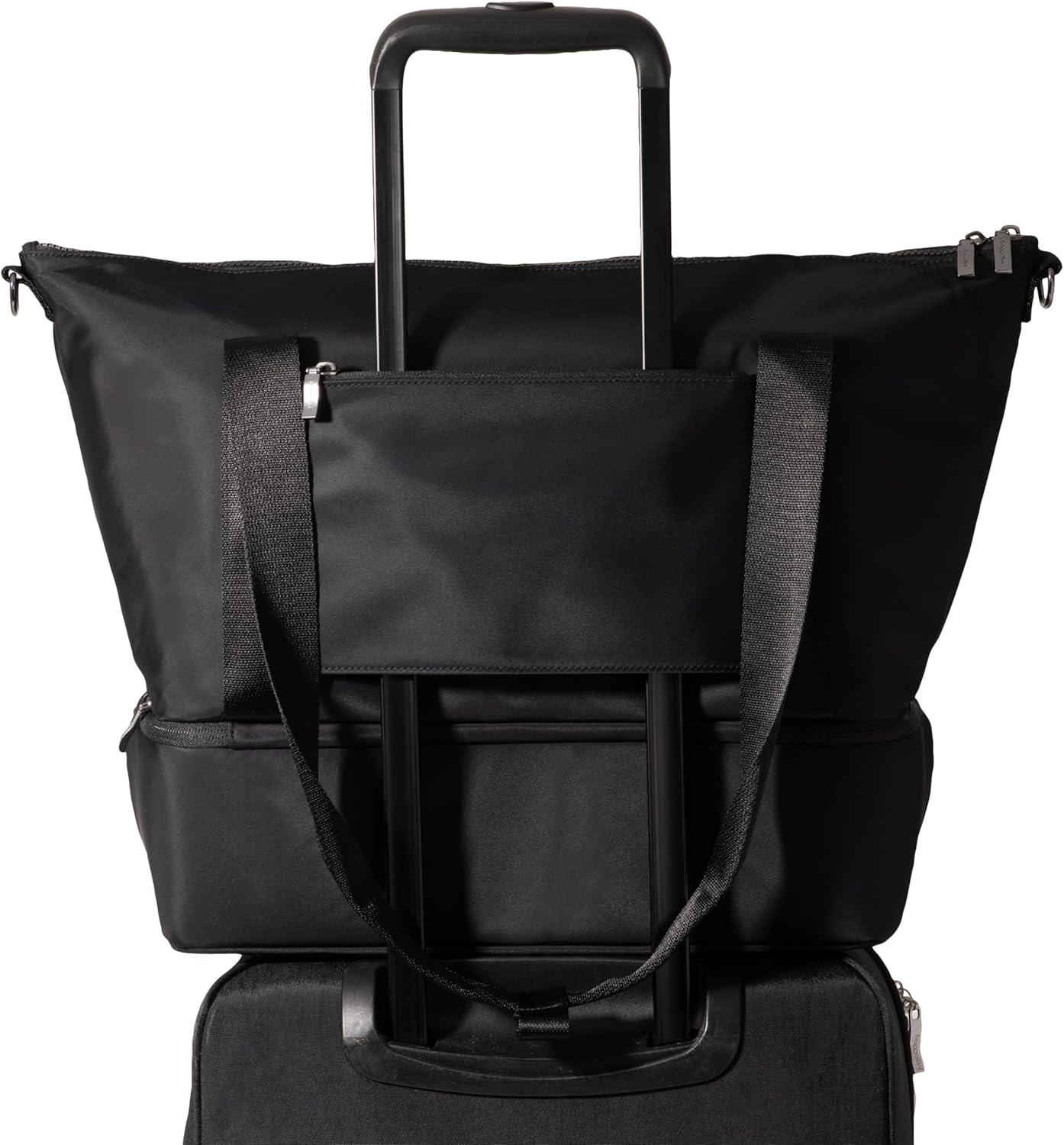 image:imageBaggallini Womens Park Ave Overnight Lightweight 14x20 Travel Essential Weekender Tote BagSmoke Twill