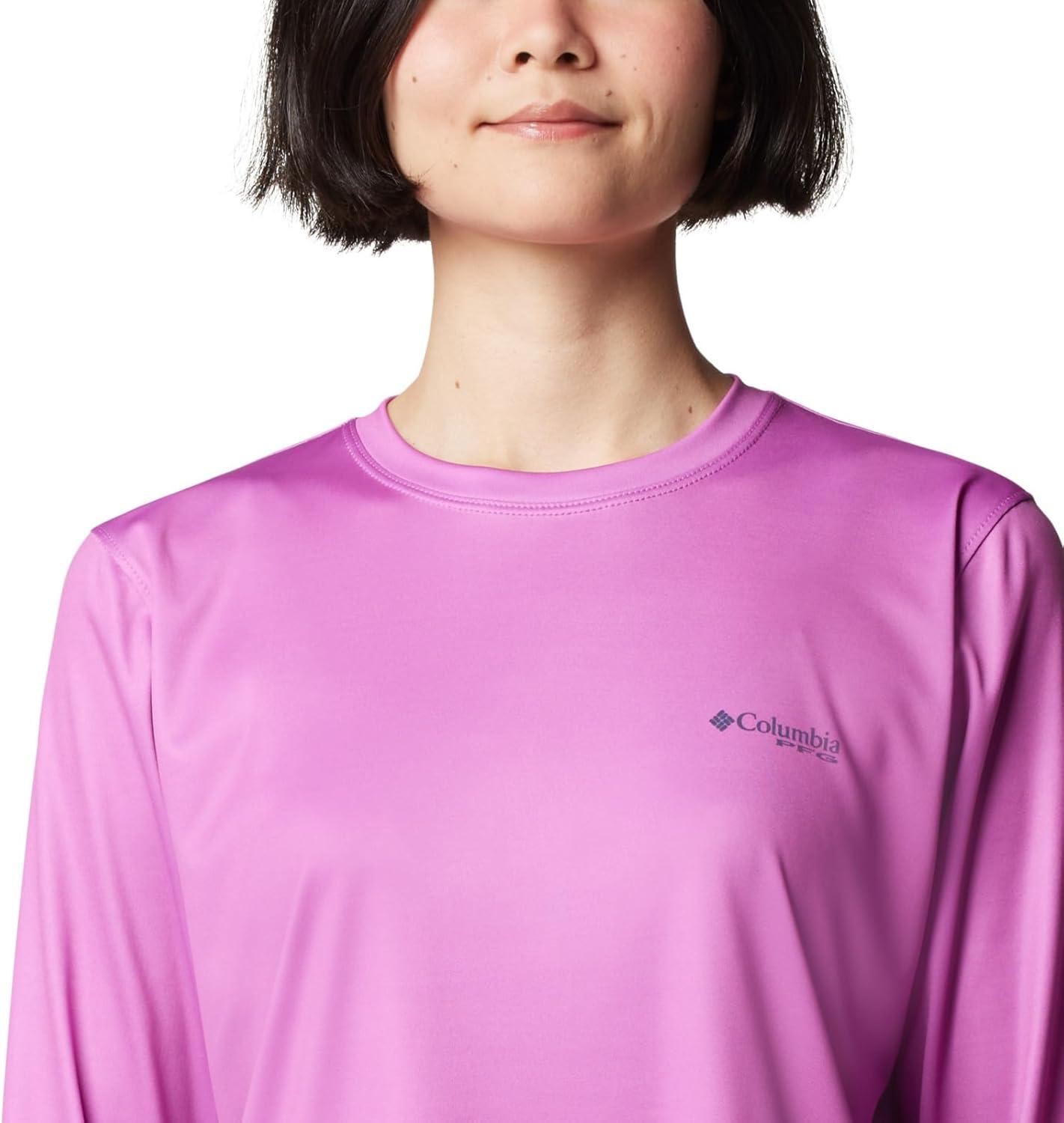 image:imageColumbia Womens Tidal Tee PFG Fish Star Long SleeveBright LavenderFish Star Splashflora
