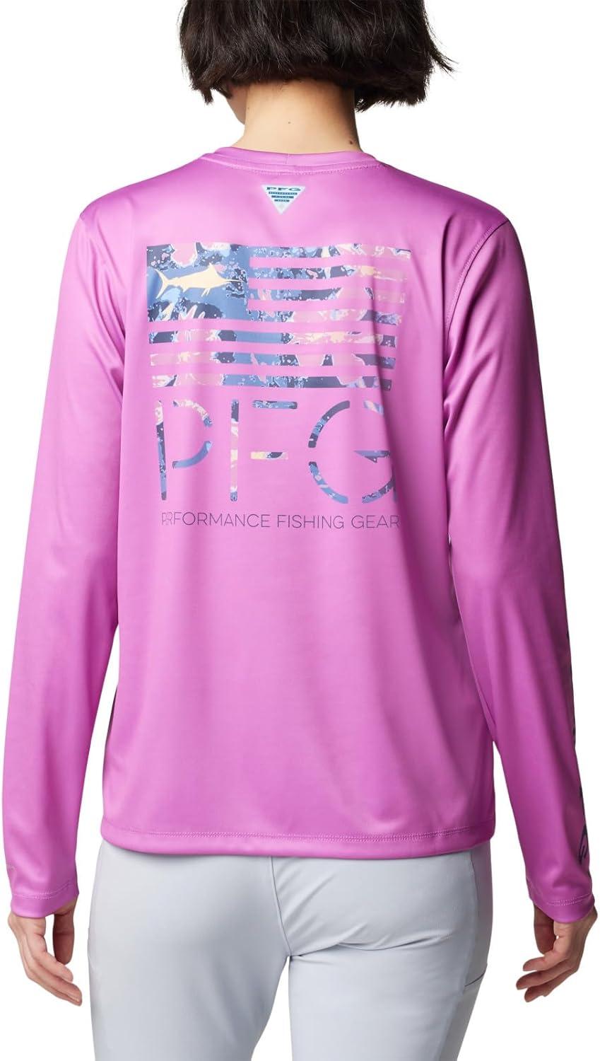 image:imageColumbia Womens Tidal Tee PFG Fish Star Long SleeveBright LavenderFish Star Splashflora