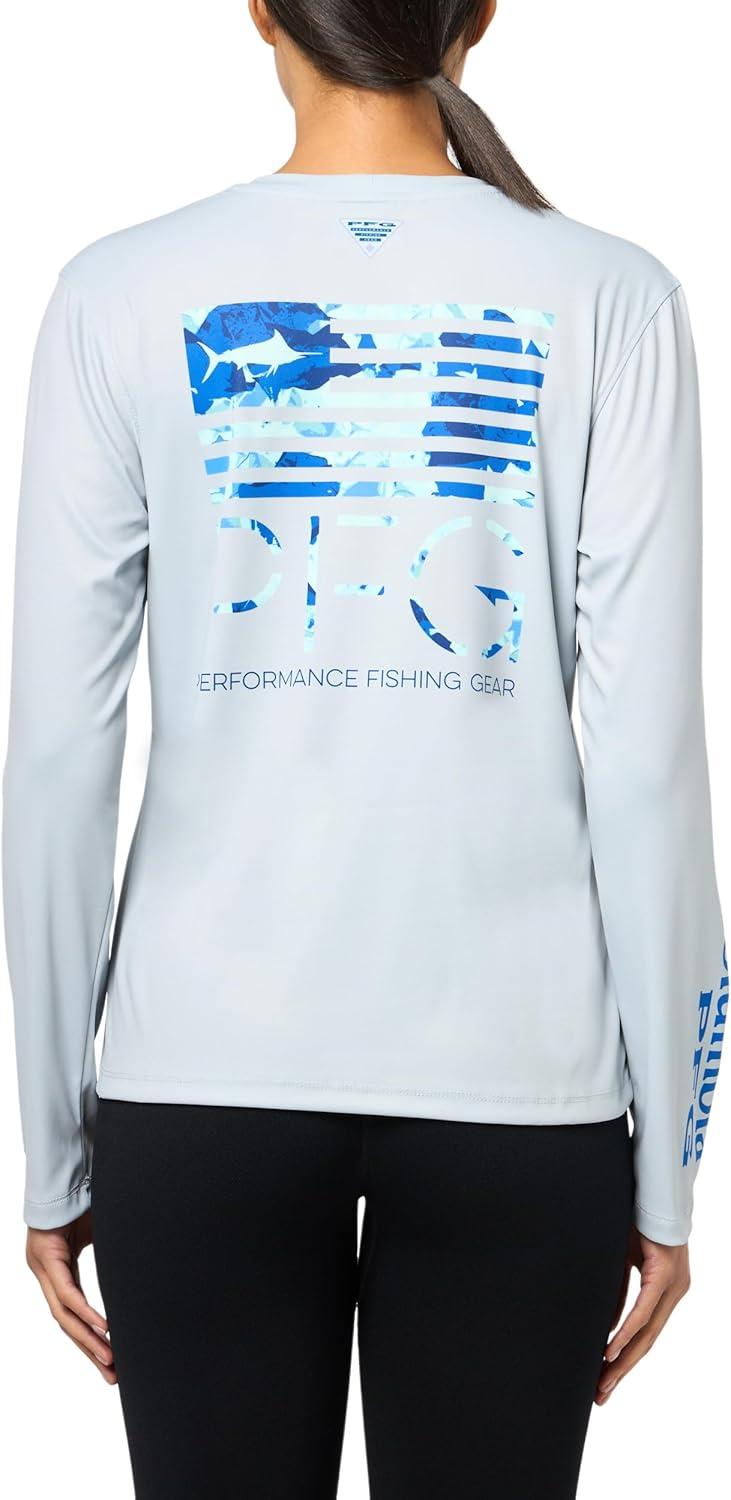 image:imageColumbia Womens Tidal Tee PFG Fish Star Long SleeveCirrus GreyFish Star Marlin Floracamo