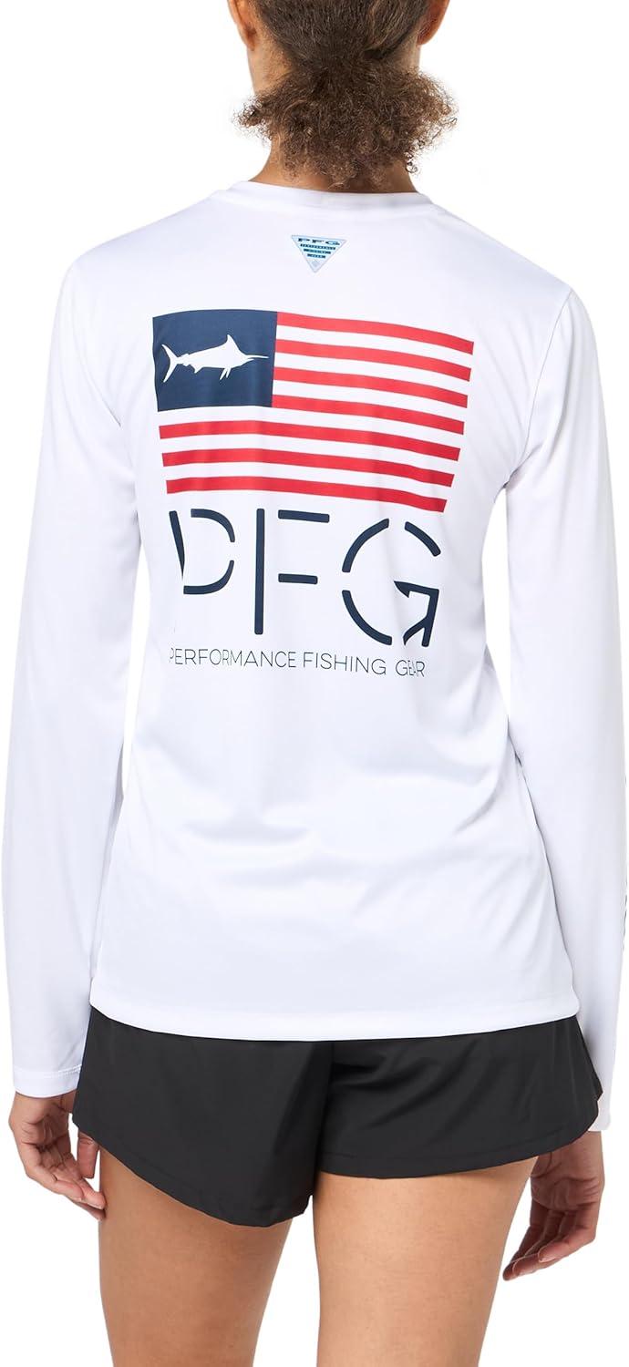 image:imageColumbia Womens Tidal Tee PFG Fish Star Long SleeveWhiteFish Star Americana