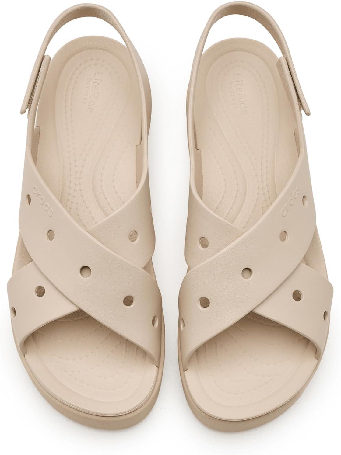 image:imageCrocs Womens Brooklyn 4U Low Wedges Platform Wedge Sandals for WomenFrappeCrossstrap