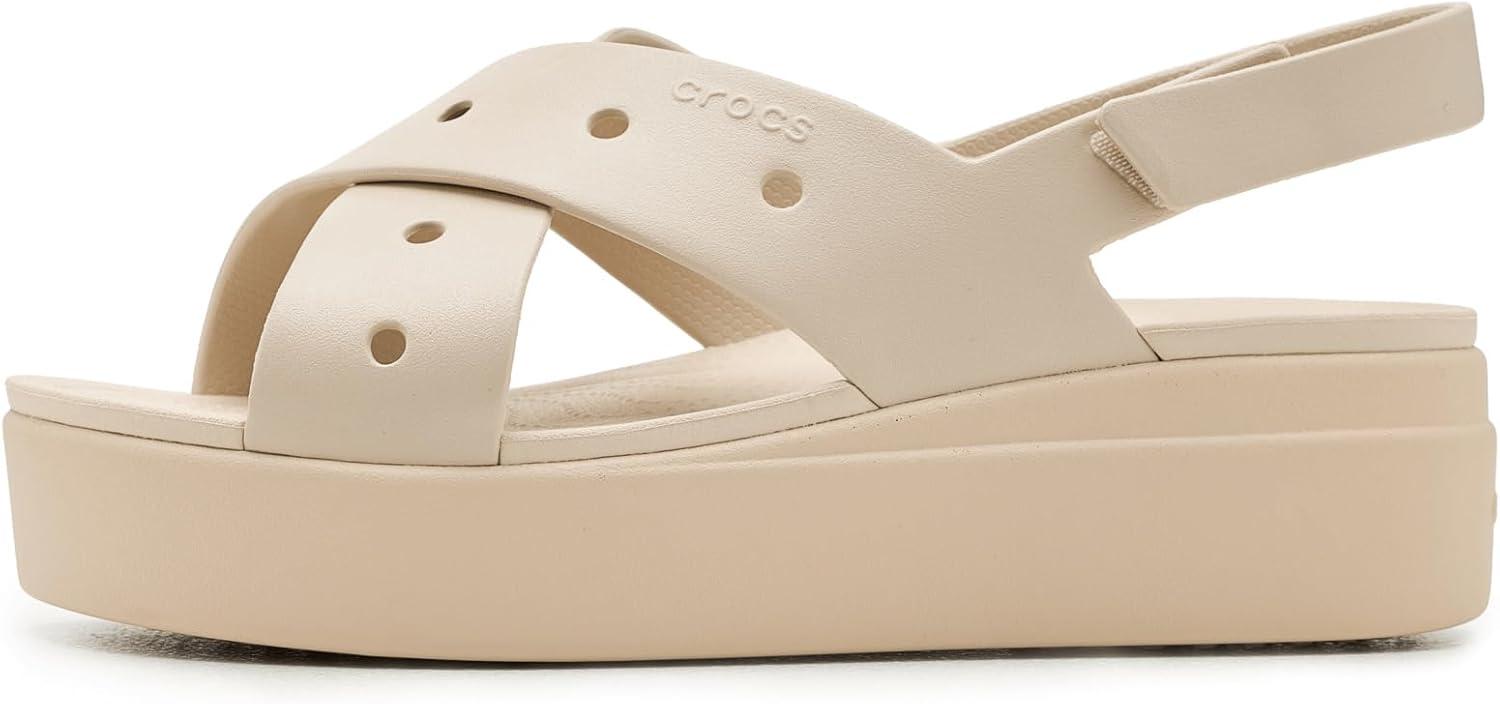 image:imageCrocs Womens Brooklyn 4U Low Wedges Platform Wedge Sandals for WomenFrappeCrossstrap