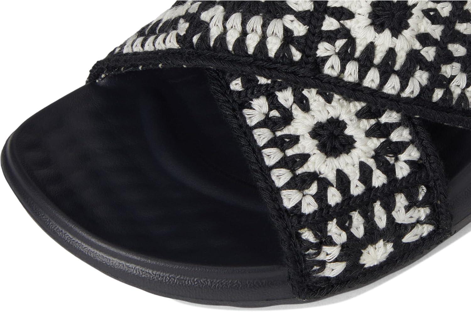 image:imageHEYDUDE womens Christi Slide Cottage CrochetBlackWhite