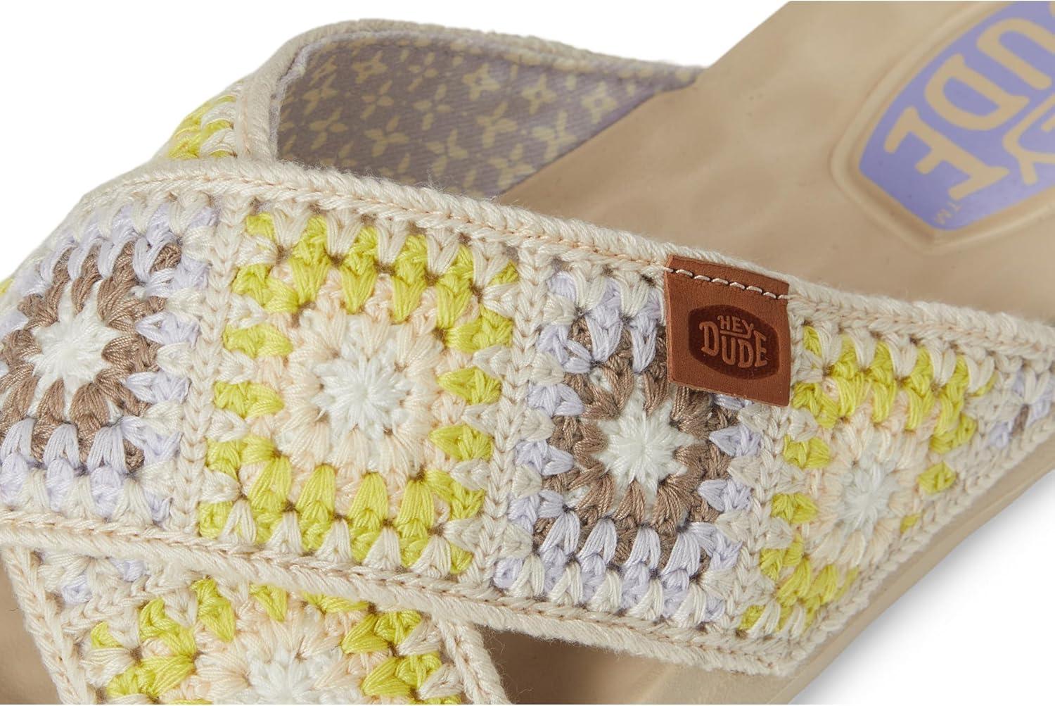 image:imageHEYDUDE womens Christi Slide Cottage CrochetEgretLavenderMulti