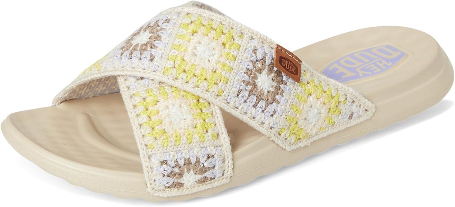 image:imageHEYDUDE womens Christi Slide Cottage CrochetEgretLavenderMulti