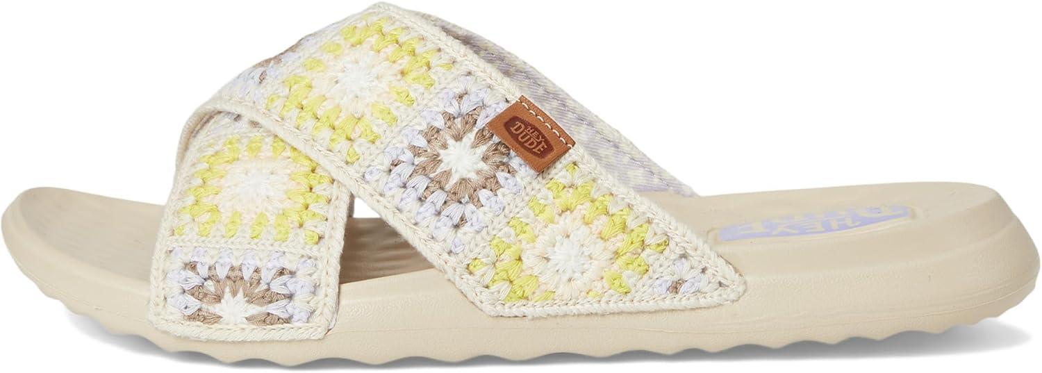 image:imageHEYDUDE womens Christi Slide Cottage CrochetEgretLavenderMulti