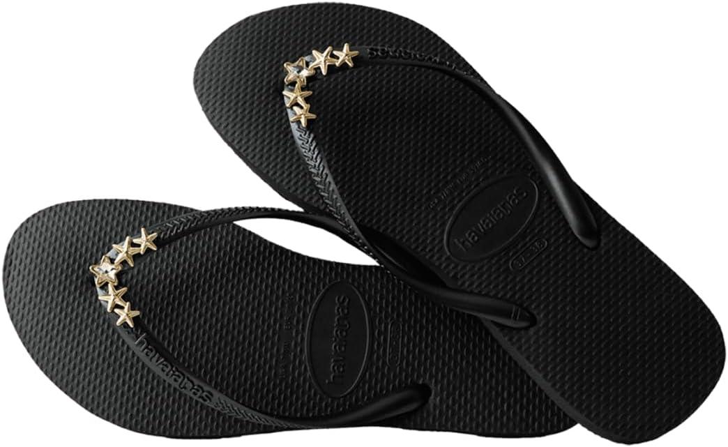 image:imageHavaianas Womens Dragon Flip FlopBlack Stars