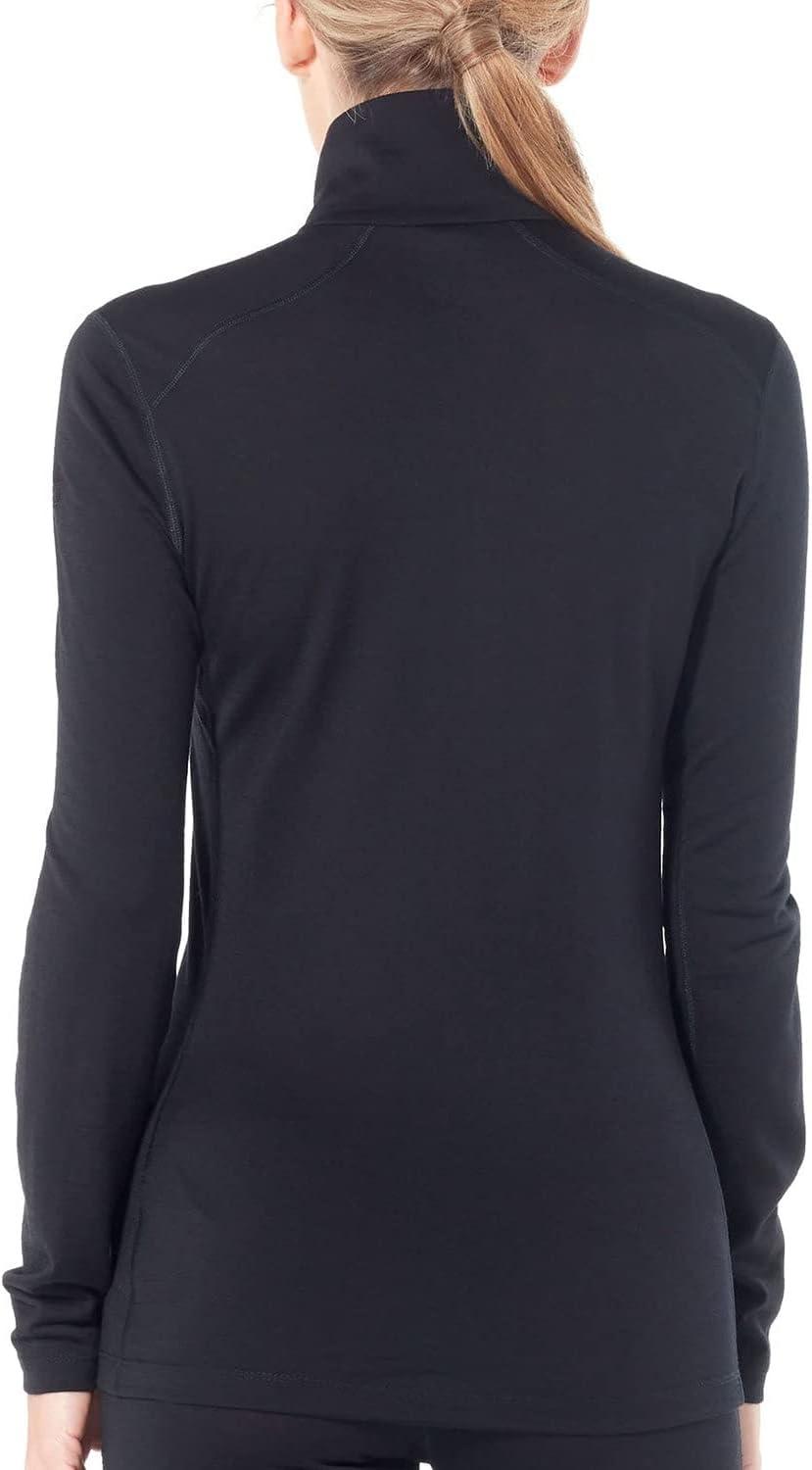image:imageIcebreaker Merino Womens 200 Oasis Long Sleeve Thermal Cold Weather Half Zip Base Layer TopBlack