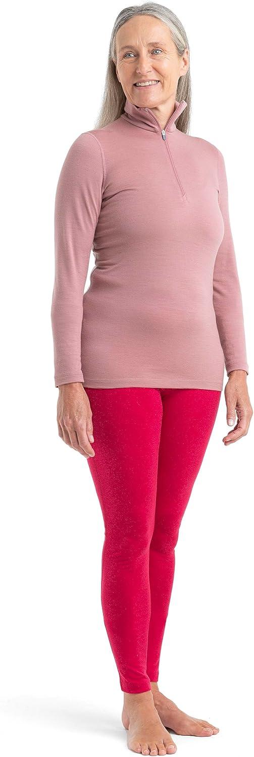 image:imageIcebreaker Merino Womens 200 Oasis Long Sleeve Thermal Cold Weather Half Zip Base Layer TopCrystal