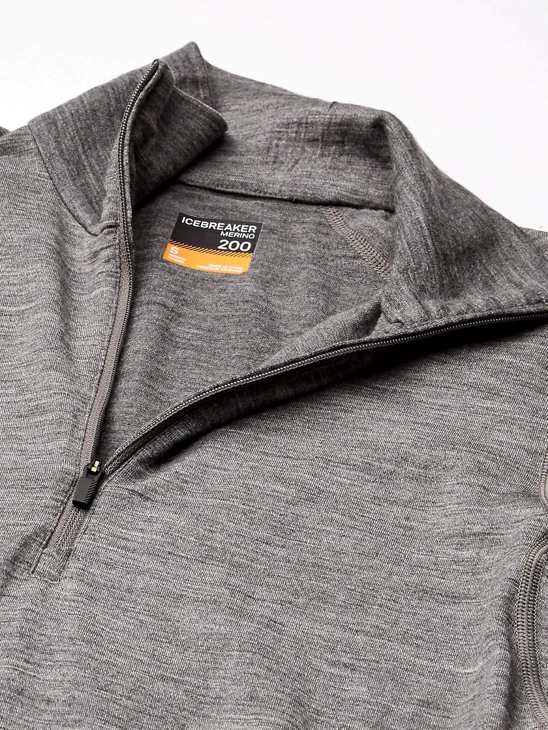 image:imageIcebreaker Merino Womens 200 Oasis Long Sleeve Thermal Cold Weather Half Zip Base Layer TopGritstone Hthr