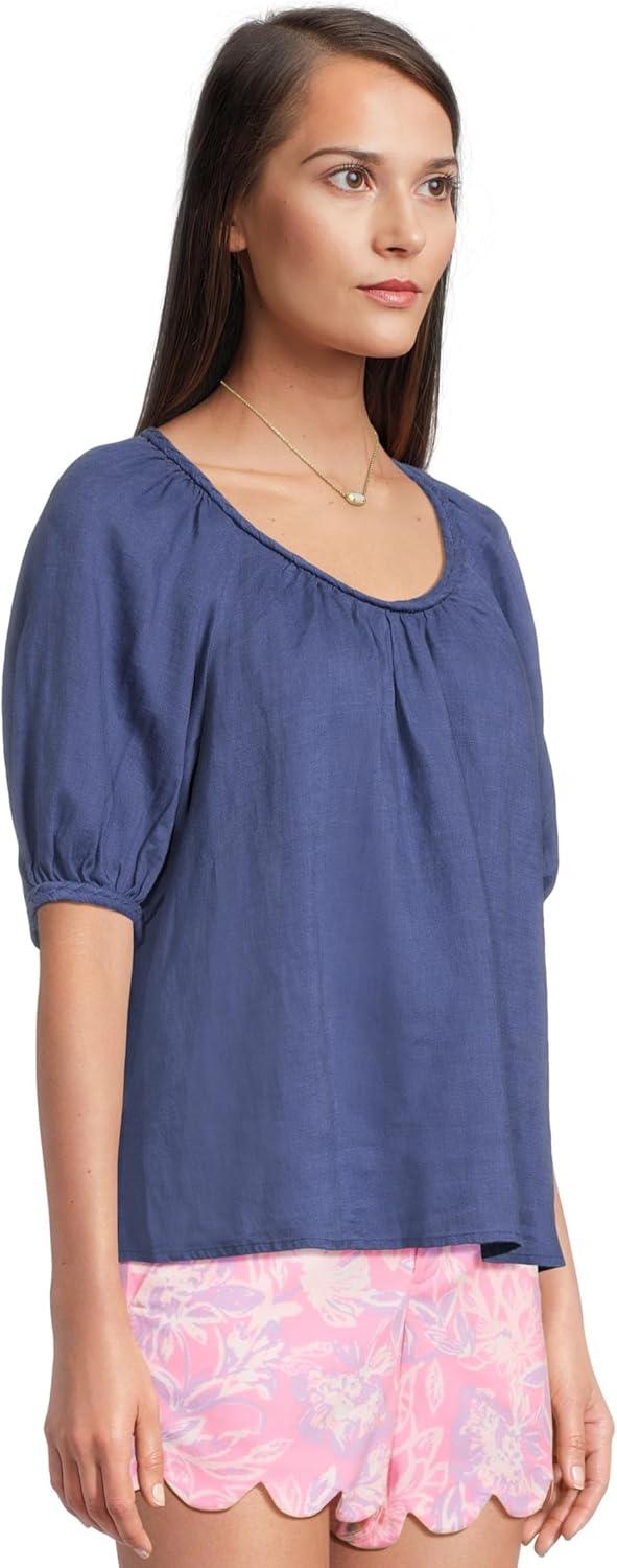 image:imageLilly Pulitzer Womens Calais Short Sleeve TopSapphire Pool