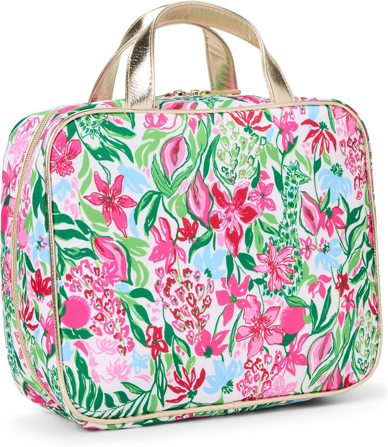 image:imageLilly Pulitzer Womens Constance Cosmetic Case BagMulti Glowing Gardens Accessories Small