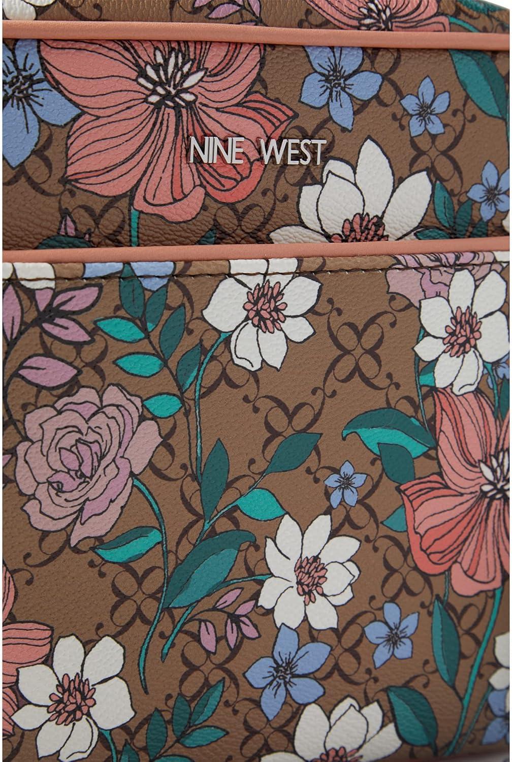 image:imageNine West Georgi Mini Convertible Camera CrossbodyMagnolia Logo Floral