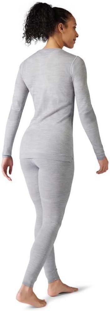 image:imageSmartwool Womens Intraknit Thermal Merino Base Layer Crew Breathable Merino Wool Long Sleeve ShirtLight Gray Heatherwhite